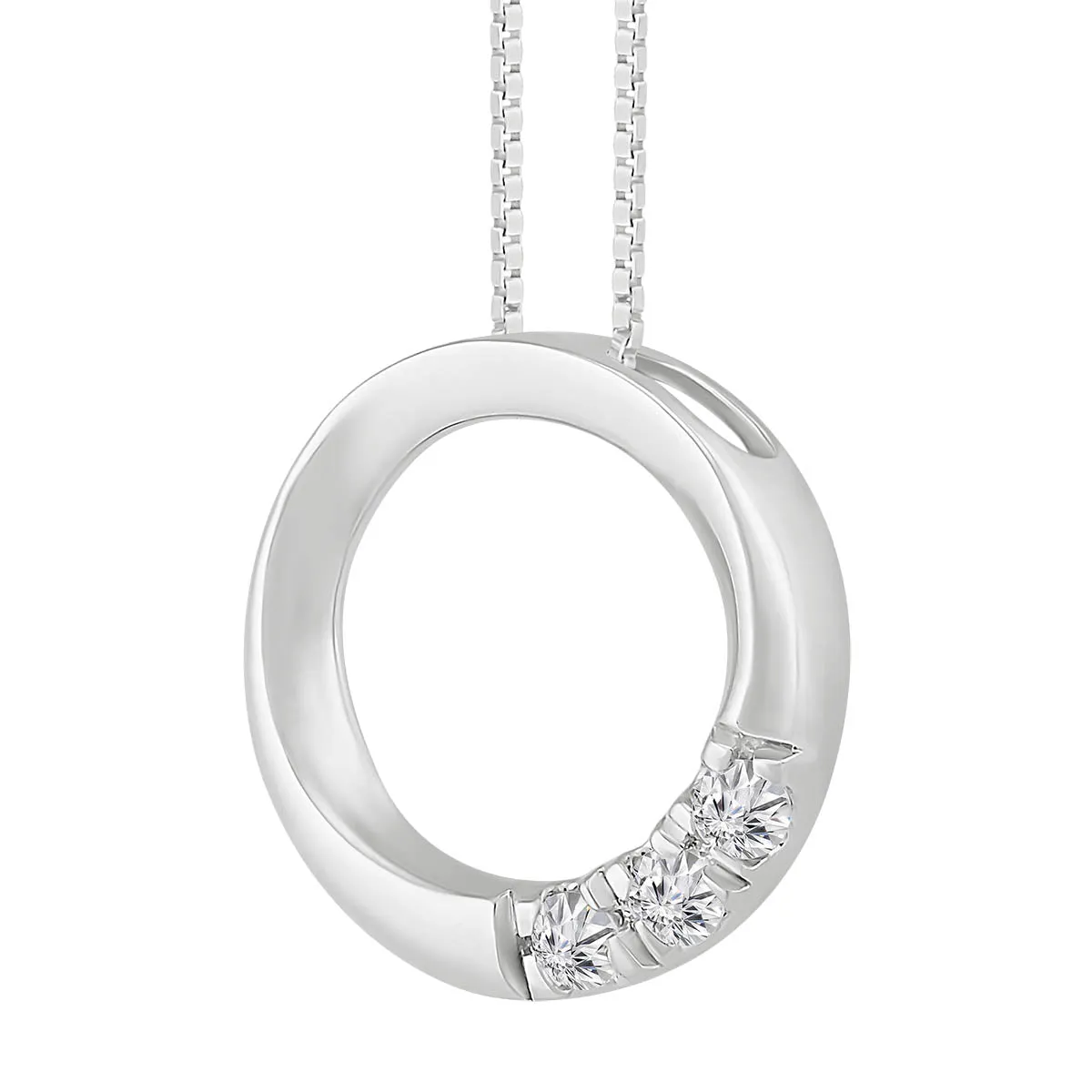 1/10 CTW Diamond Circle 18-inch Pendant in Sterling Silver