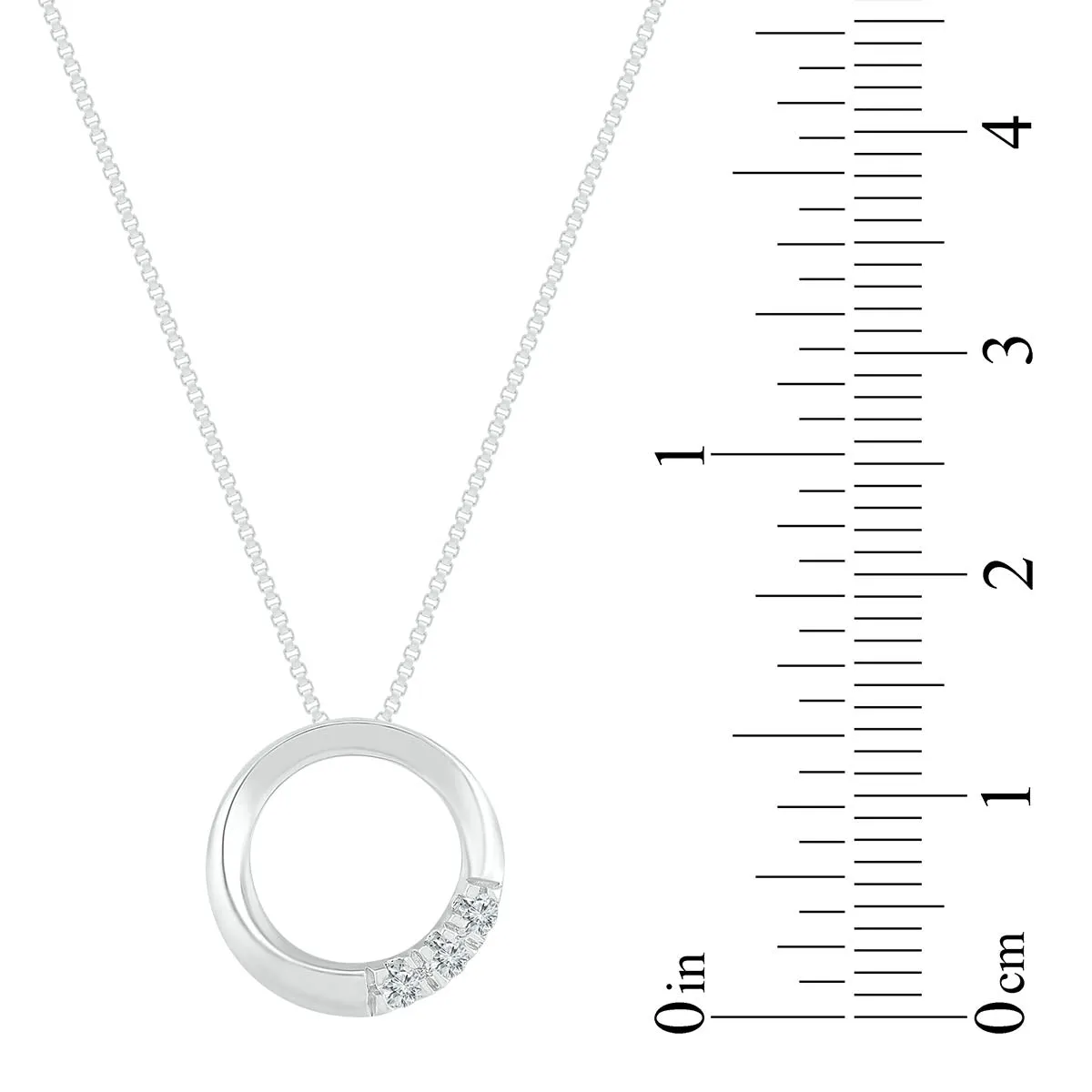 1/10 CTW Diamond Circle 18-inch Pendant in Sterling Silver