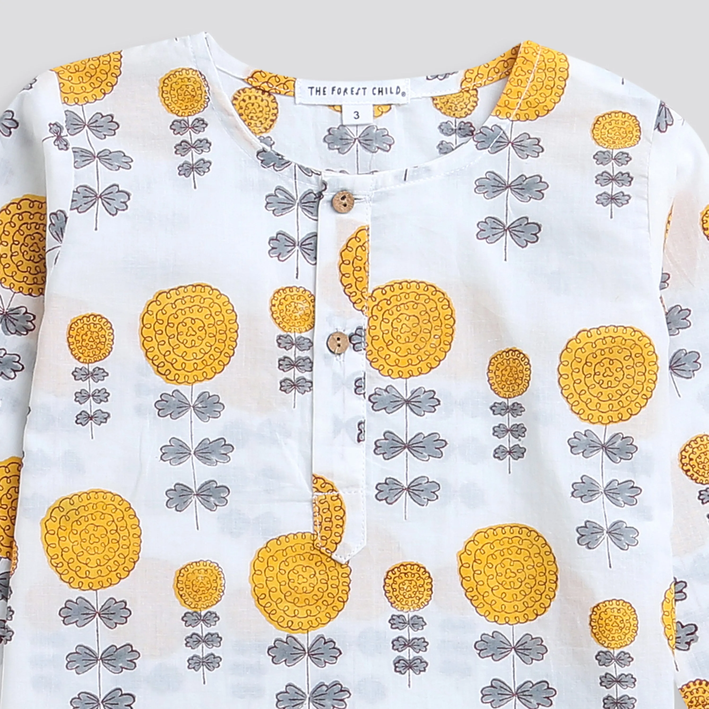 A Garden of Marigold' Kurta Pyjama Set