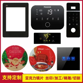 Acrylic Lens Panel Wireless Charging Cover Screen Printing Uv Printing Pvc Organic Glass Electronic Pc Panel Processing