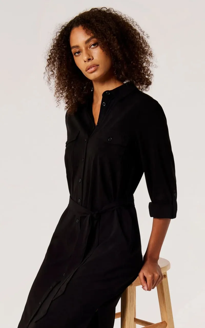 Apricot- Utility Shirt Midi Dress