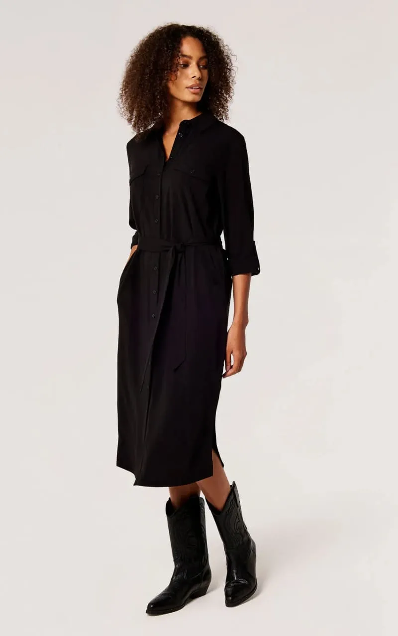 Apricot- Utility Shirt Midi Dress