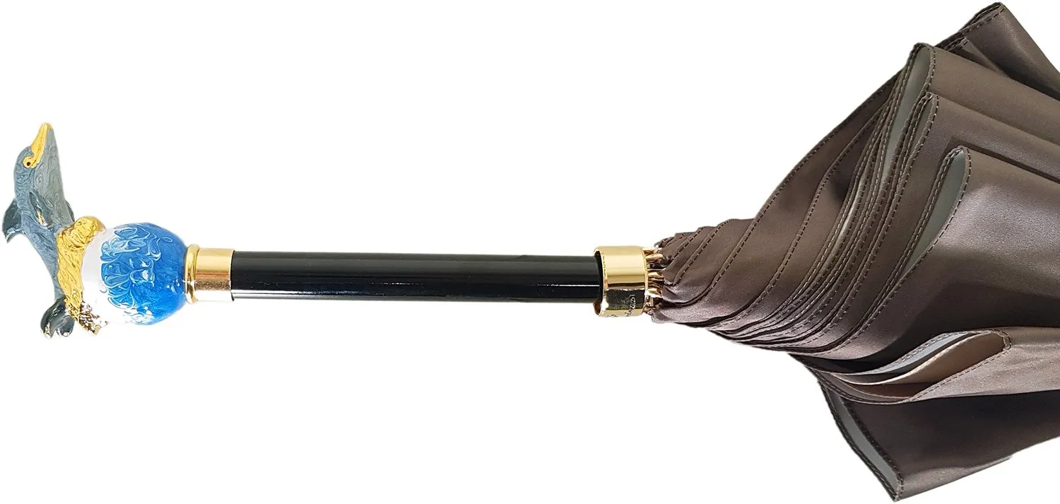 Awesome Dolphin Umbrella - Blue Rose Inside