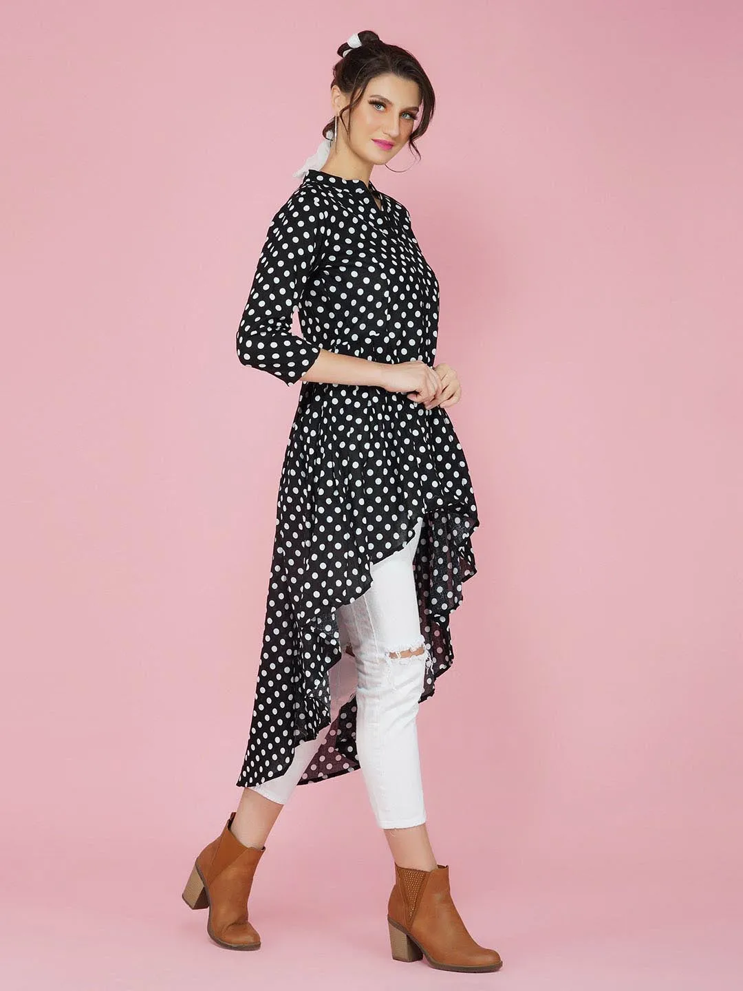 Black & White Polka Dot Long Tunic Only