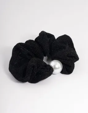 Black Fabric Hair Scrunchie