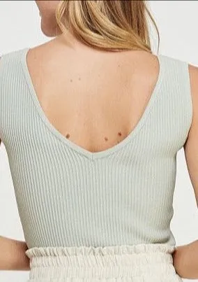 Bodycon Techno Rib V-Neck Tank