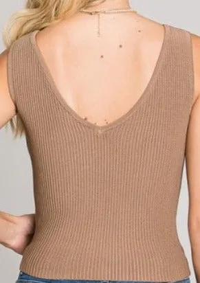 Bodycon Techno Rib V-Neck Tank