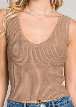 Bodycon Techno Rib V-Neck Tank