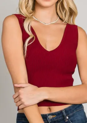 Bodycon Techno Rib V-Neck Tank