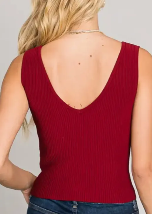 Bodycon Techno Rib V-Neck Tank