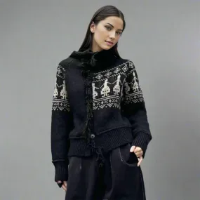 Casual Minimal Goth Holiday Sweater