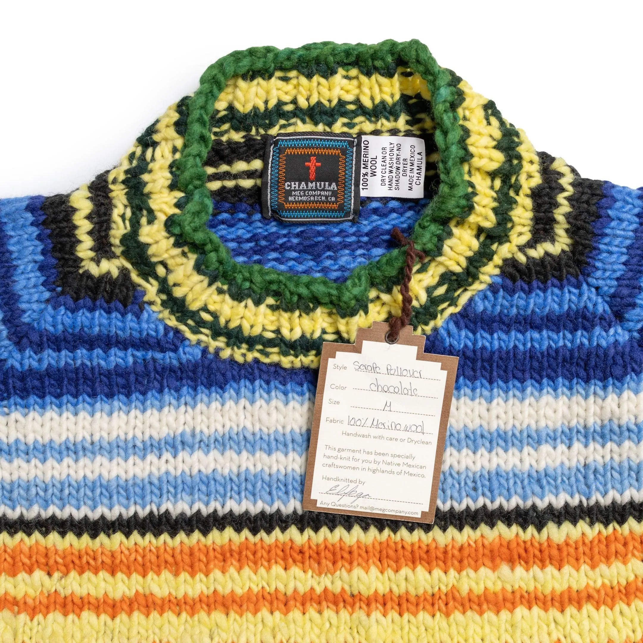 Chamula Serape Pullover Sweater Chocolate