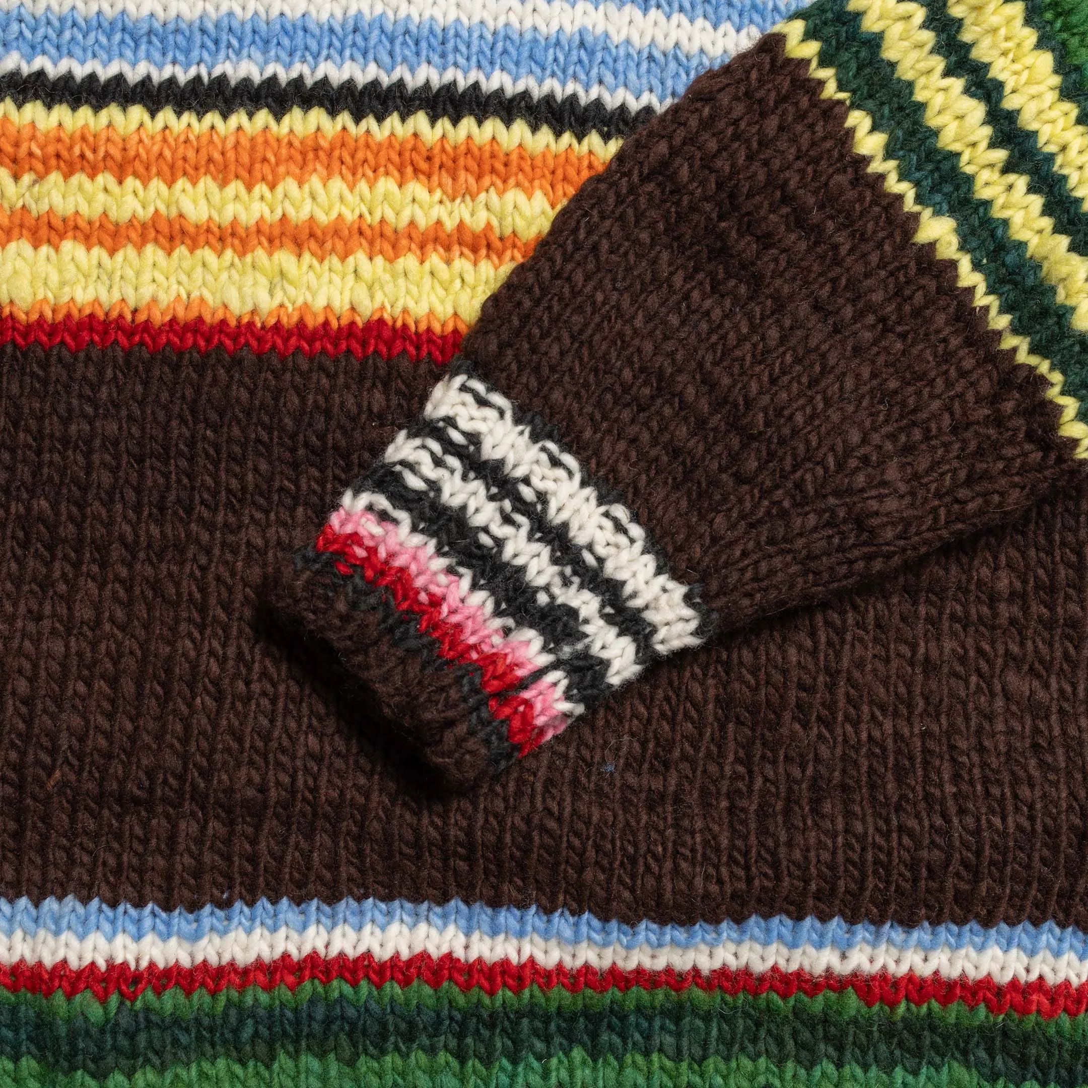 Chamula Serape Pullover Sweater Chocolate