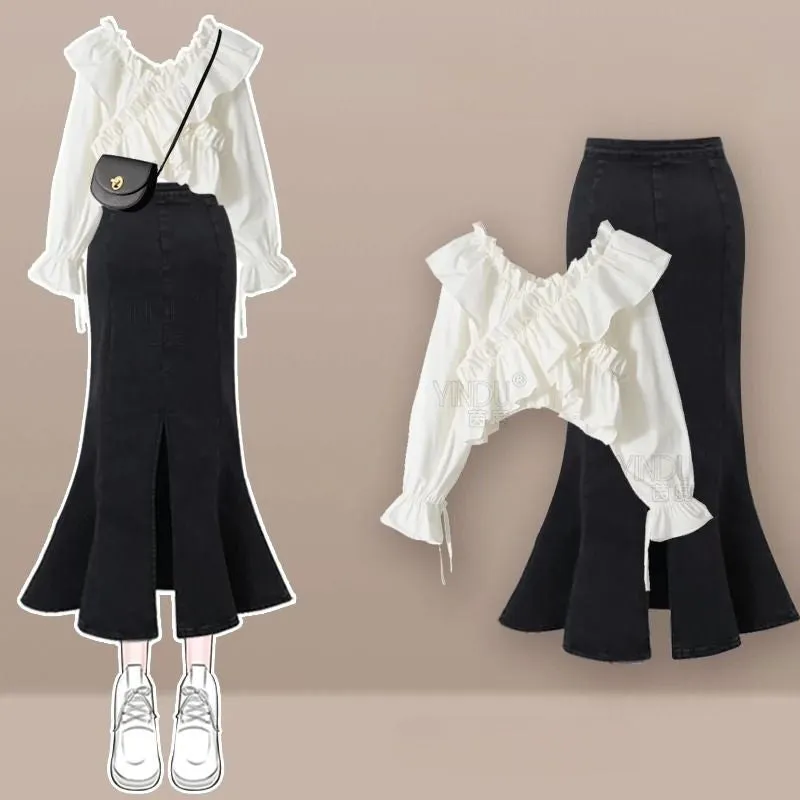 Charming Vintage Style Two-Piece Set with Lace-Up Detail