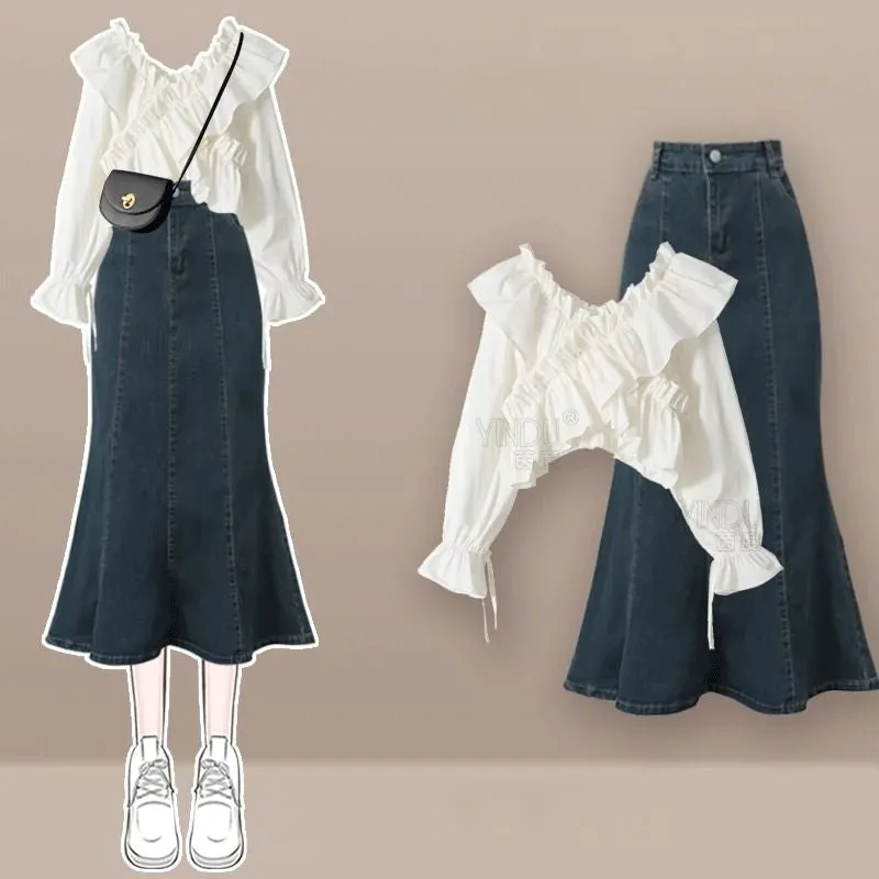 Charming Vintage Style Two-Piece Set with Lace-Up Detail