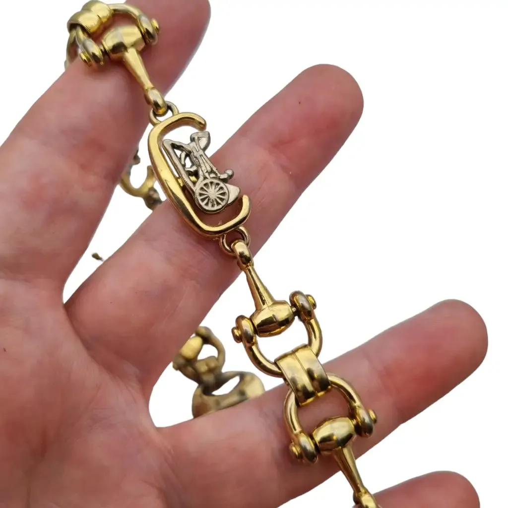 Céline Paris vintage 80s necklace of links with the logo of the French brand.