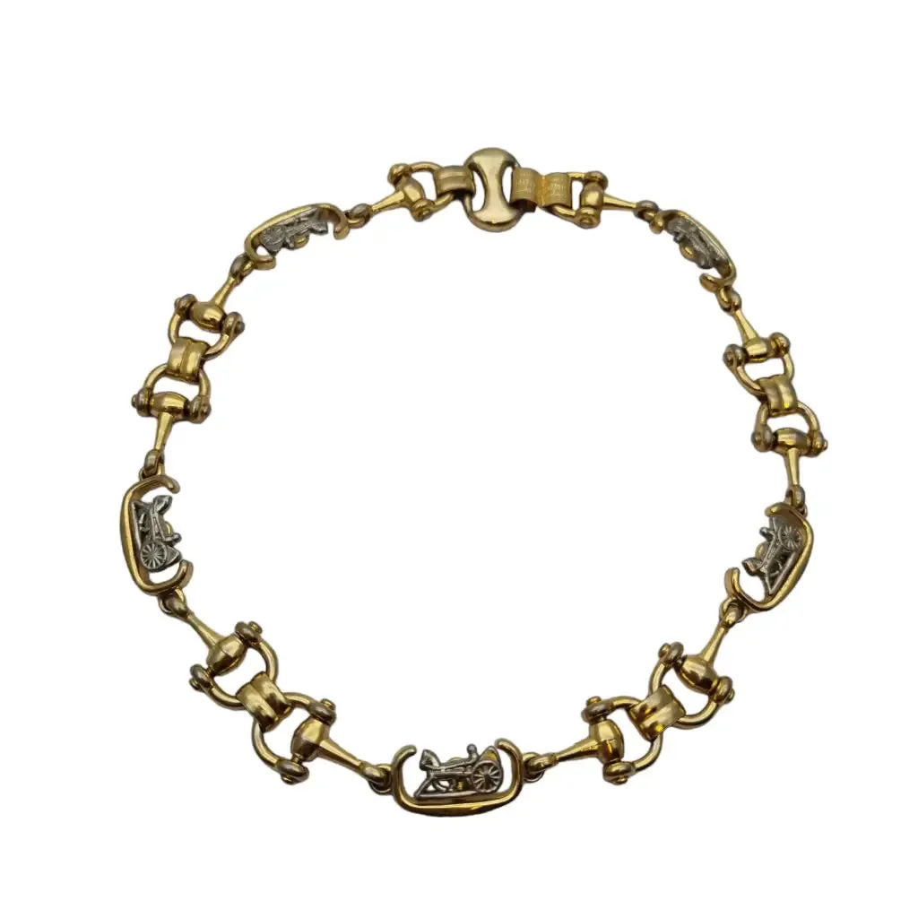 Céline Paris vintage 80s necklace of links with the logo of the French brand.