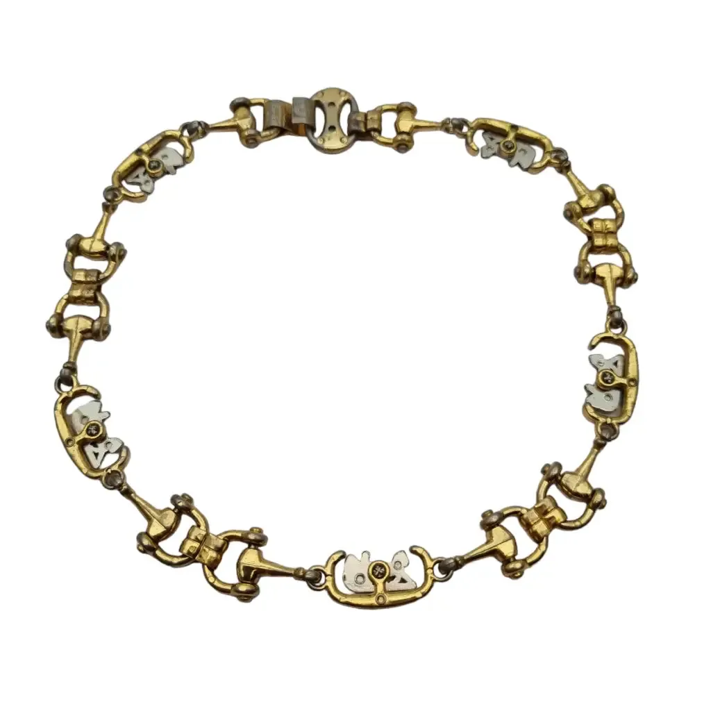 Céline Paris vintage 80s necklace of links with the logo of the French brand.
