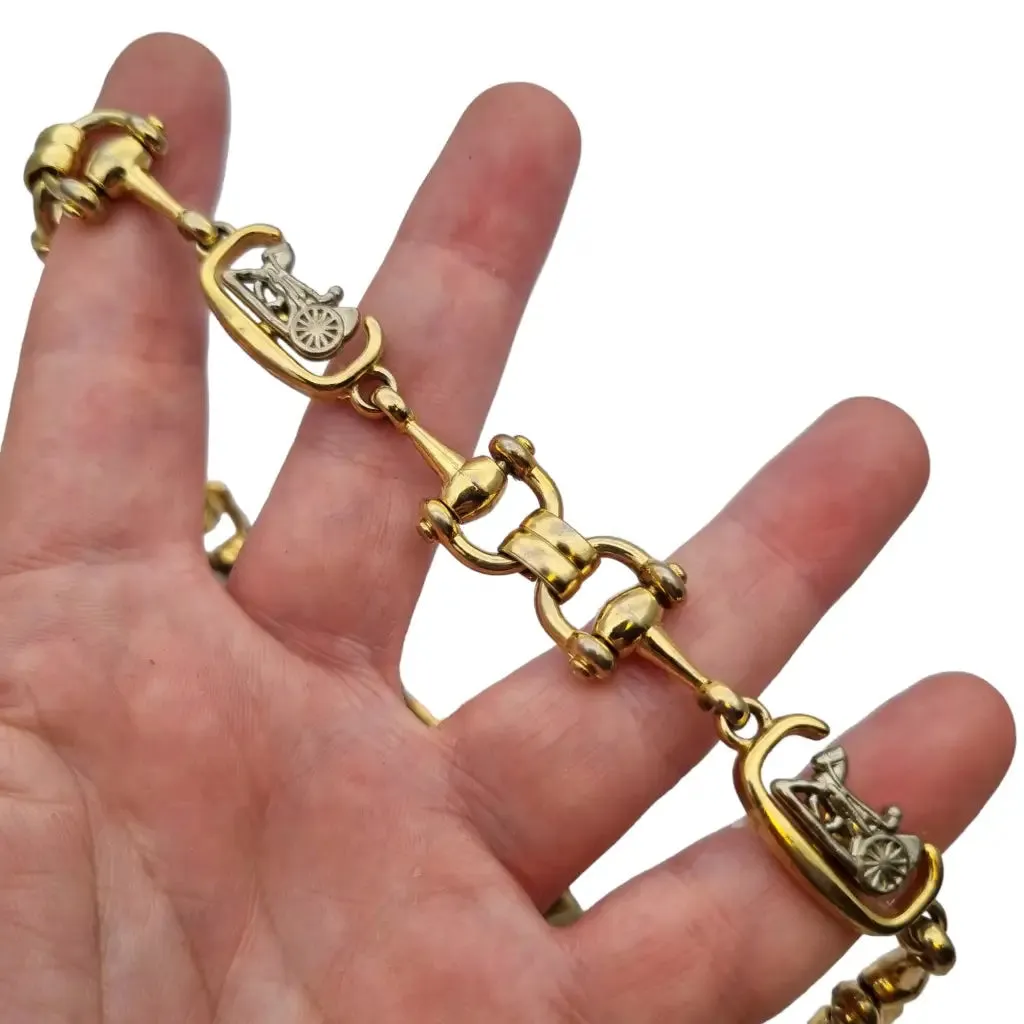 Céline Paris vintage 80s necklace of links with the logo of the French brand.