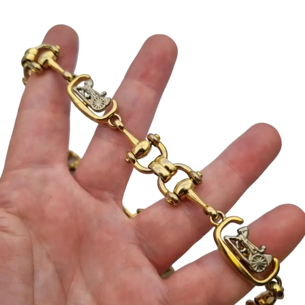 Céline Paris vintage 80s necklace of links with the logo of the French brand.