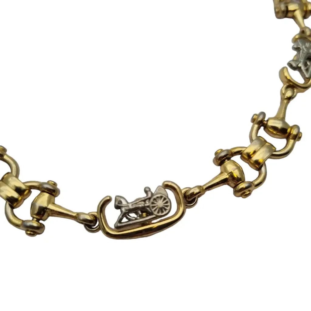 Céline Paris vintage 80s necklace of links with the logo of the French brand.