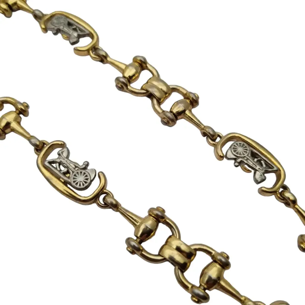 Céline Paris vintage 80s necklace of links with the logo of the French brand.