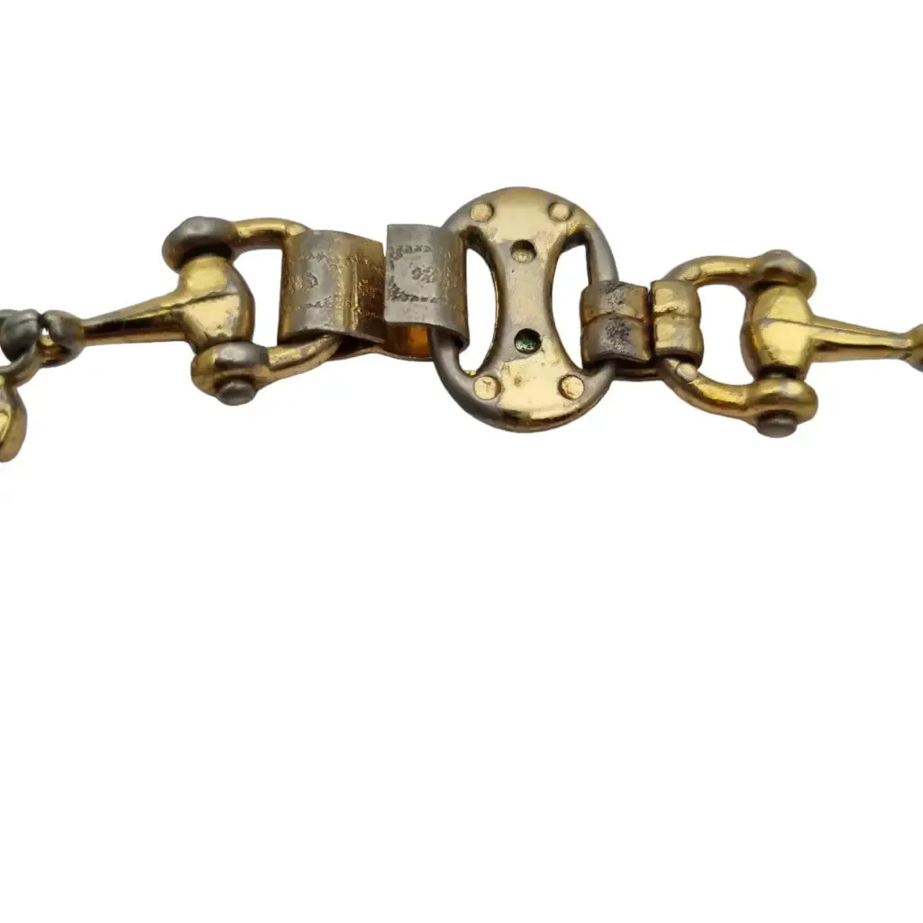 Céline Paris vintage 80s necklace of links with the logo of the French brand.