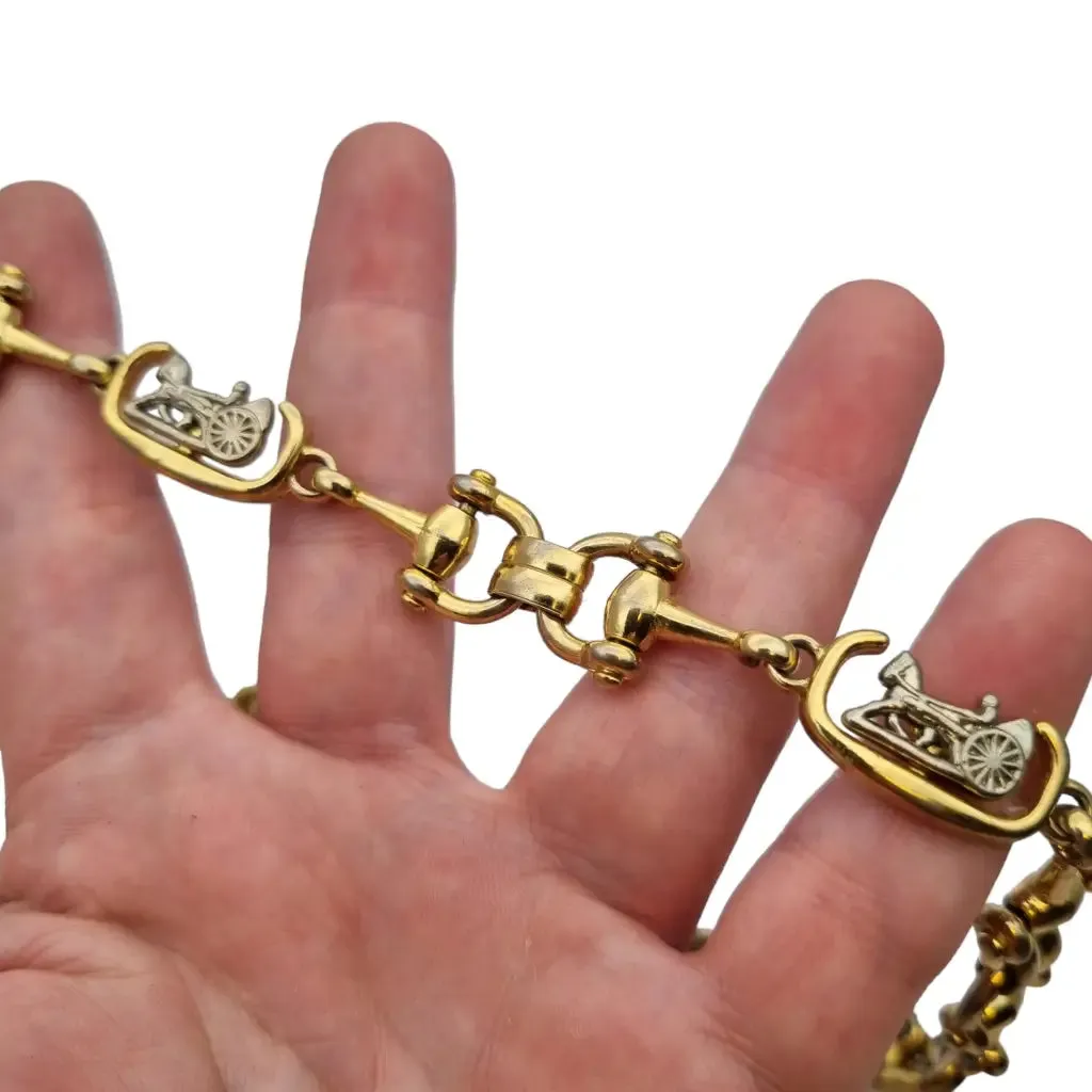 Céline Paris vintage 80s necklace of links with the logo of the French brand.