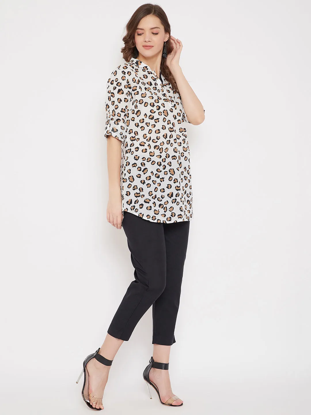 Cotton Printed Tunic & Black Trouser Set( Sku- 21SP03)