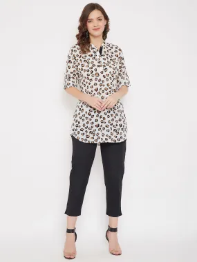 Cotton Printed Tunic & Black Trouser Set( Sku- 21SP03)