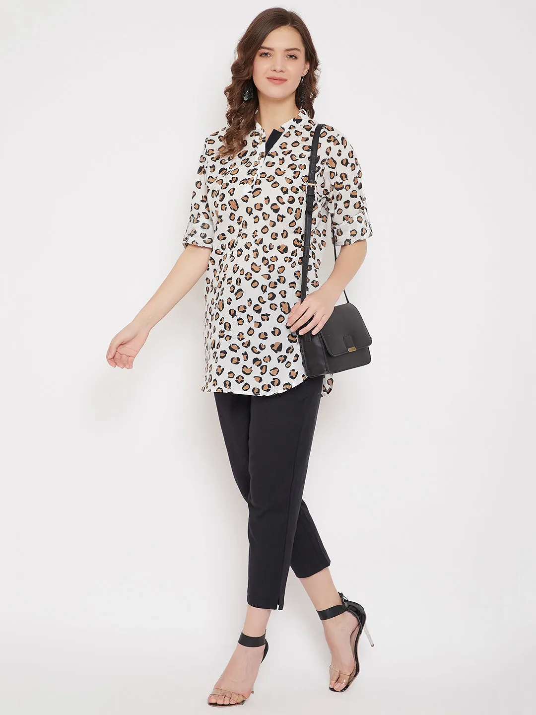 Cotton Printed Tunic & Black Trouser Set( Sku- 21SP03)