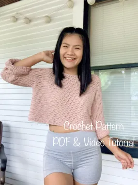 Crochet Pattern : Crochet pullover sweater pattern.PDF file, photo tutorial and video tutorial sizes XS-XXL, crochet sweater pattern,crochet