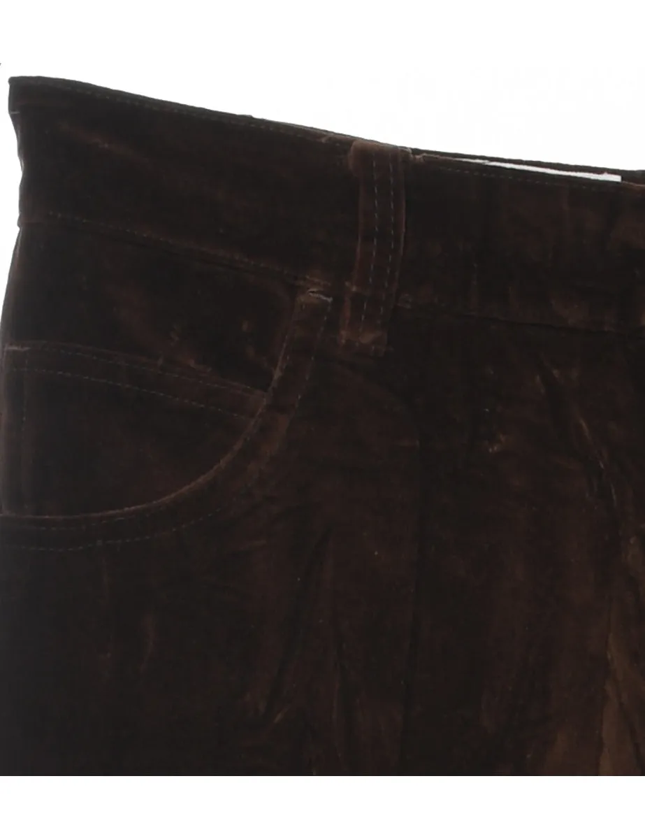 Dark Brown Velvet Trousers - W32 L27