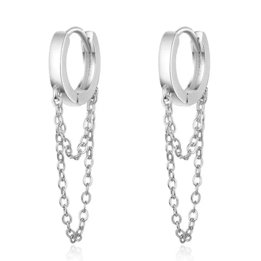 Double Hoop Tassle Fashion Earrings