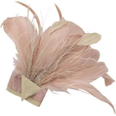 Feather Trim - Pink & Cream