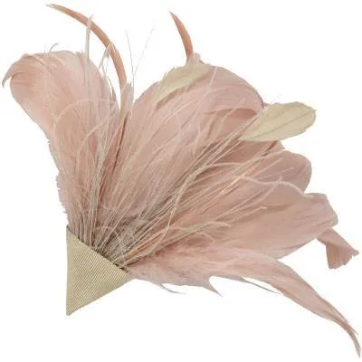 Feather Trim - Pink & Cream