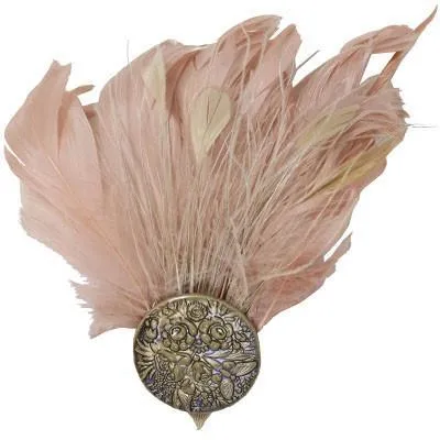 Feather Trim - Pink & Cream