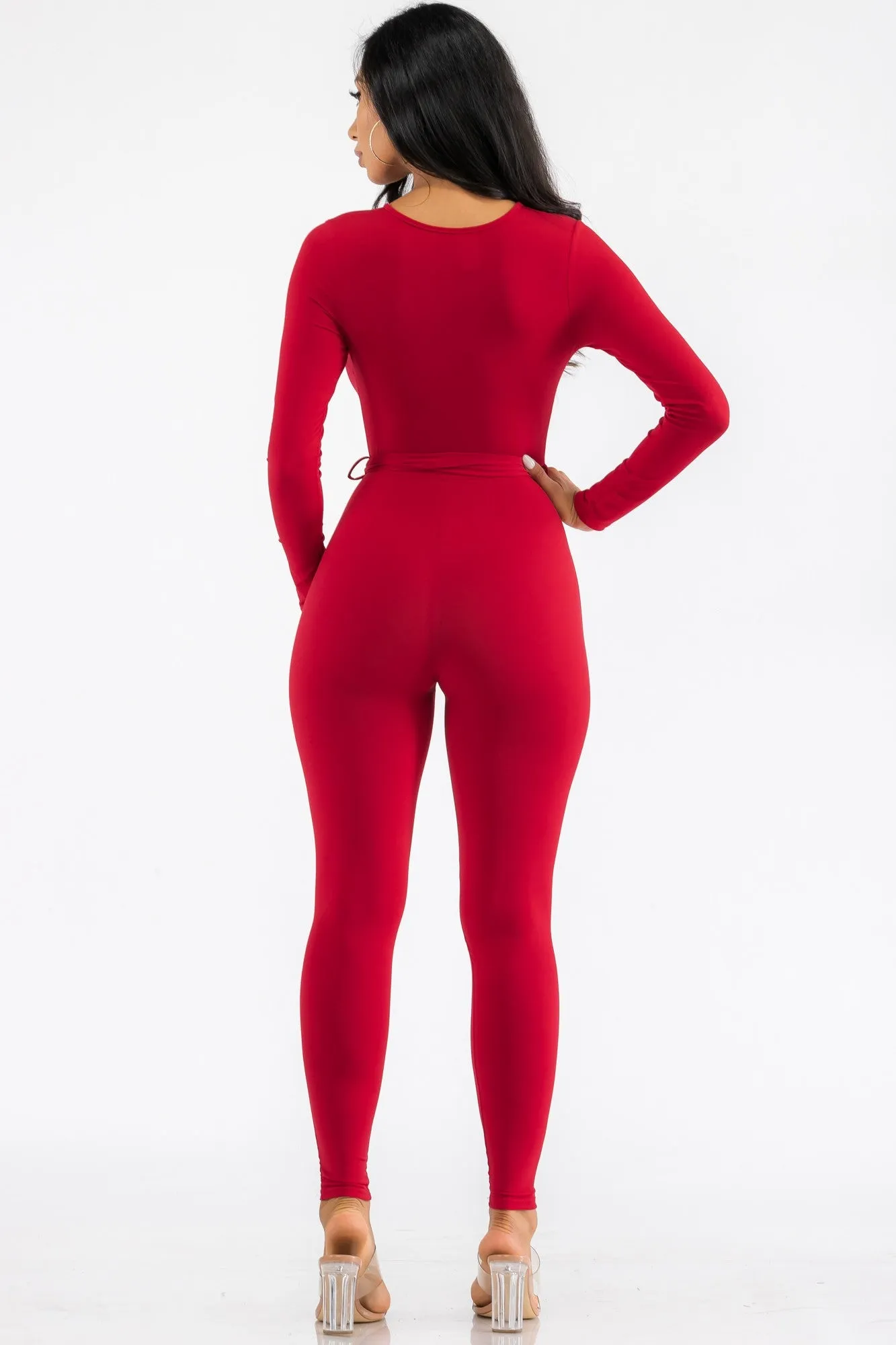 HH626R-SL - LONG SLEEVE BODYCON JUMPSUIT