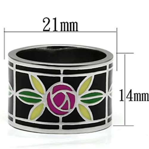 High polished (no plating) Stainless Steel Ring with Epoxy in Multi Color for Women Style TK683