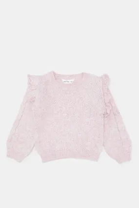 Infant Girls Lilac Knitted Pullover