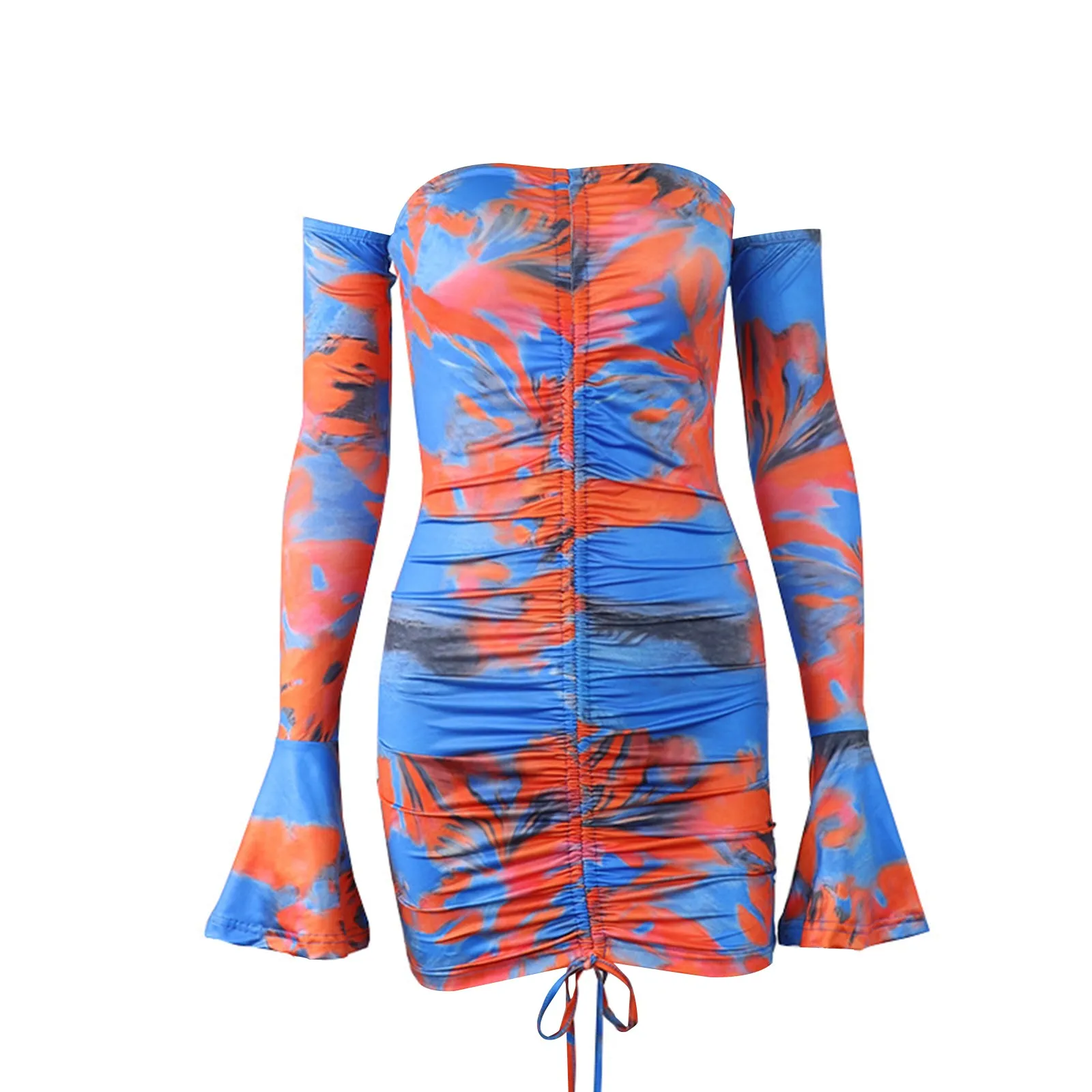Julia Fashion - Print Backless Bodycon Dress
