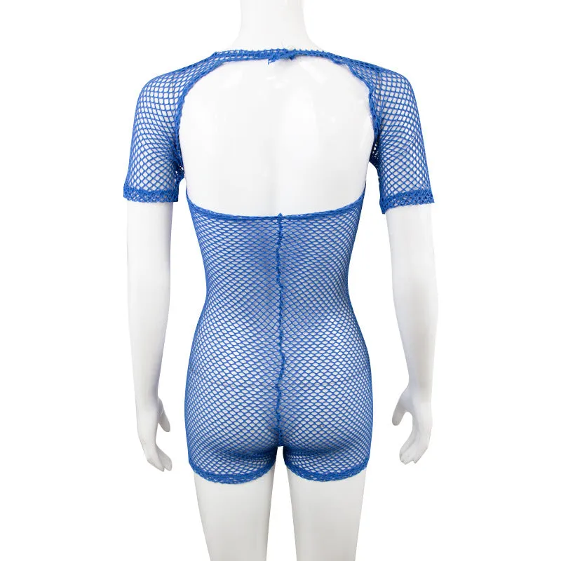 Julia Fashion - Sexy Mesh See Through Backless Bodycon Playsuits
