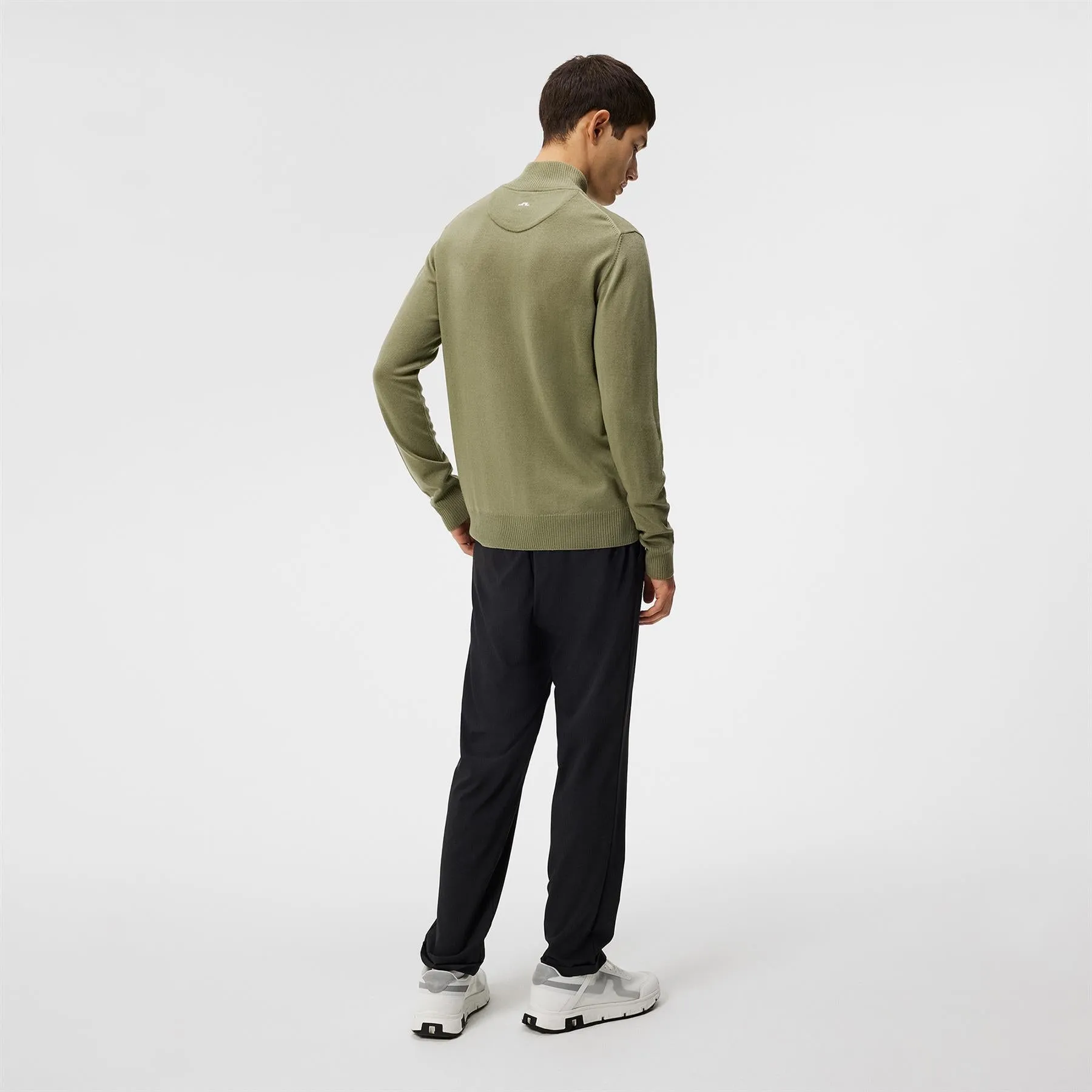 Kian Quarter Zip Tour Merino Sweater Oil Green - SS24