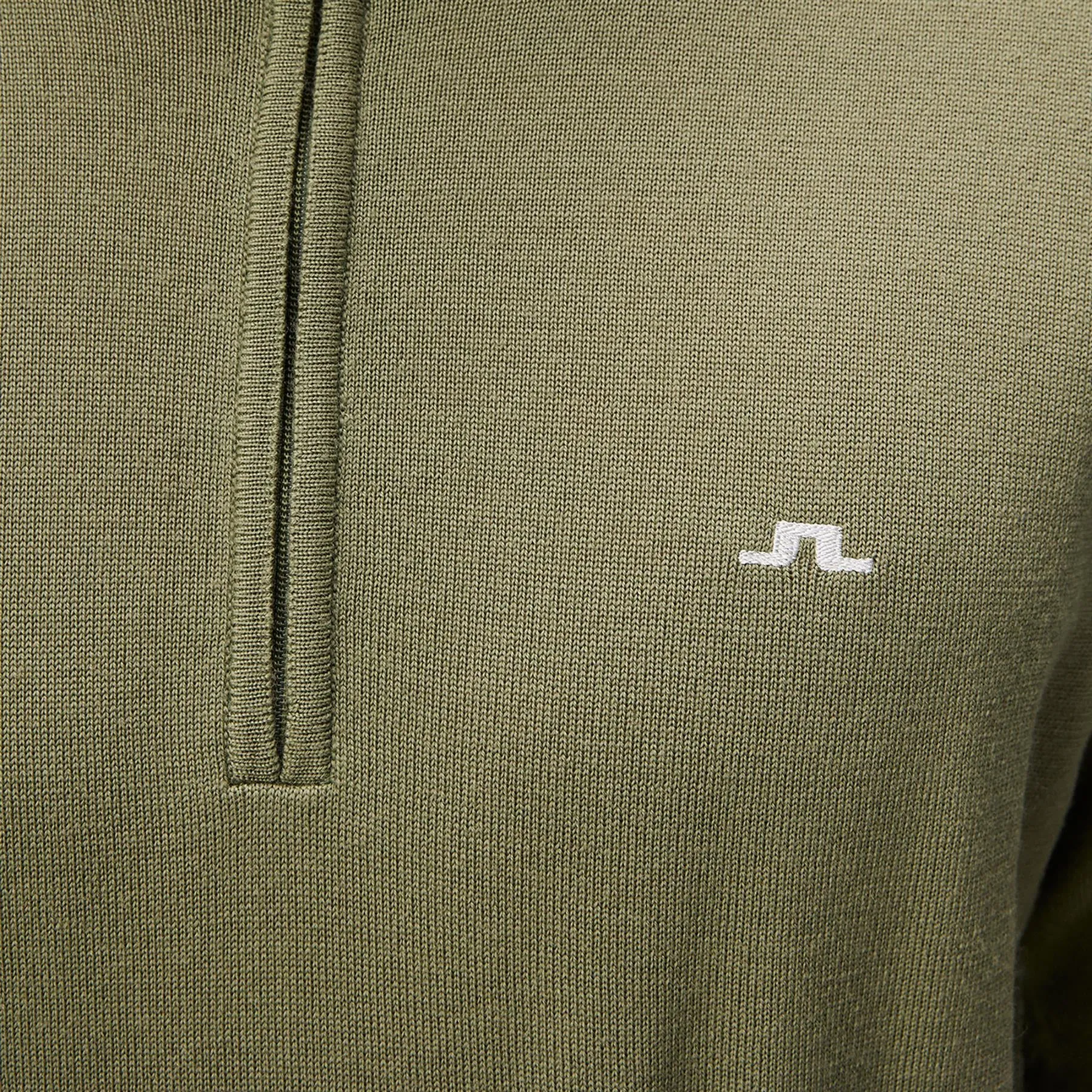 Kian Quarter Zip Tour Merino Sweater Oil Green - SS24