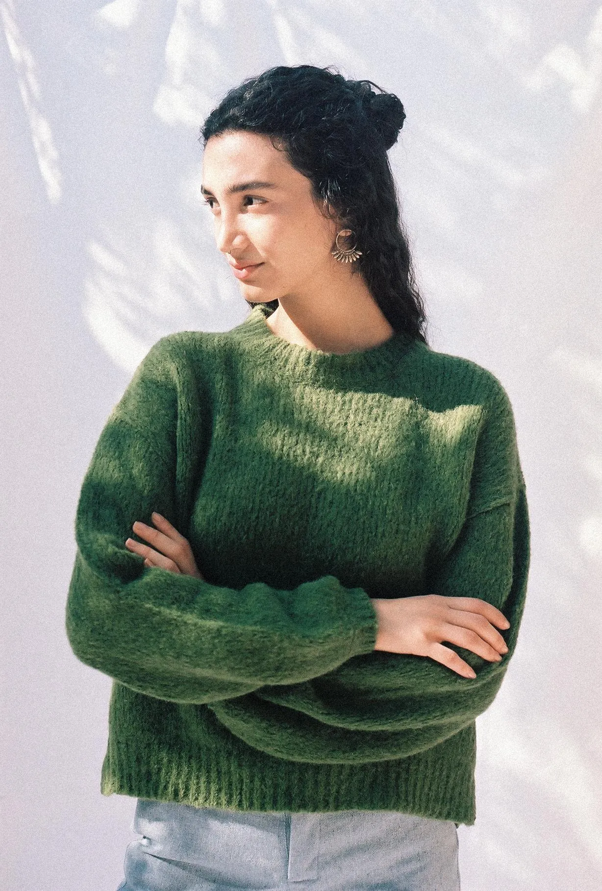 knit sweater - lora - spring green