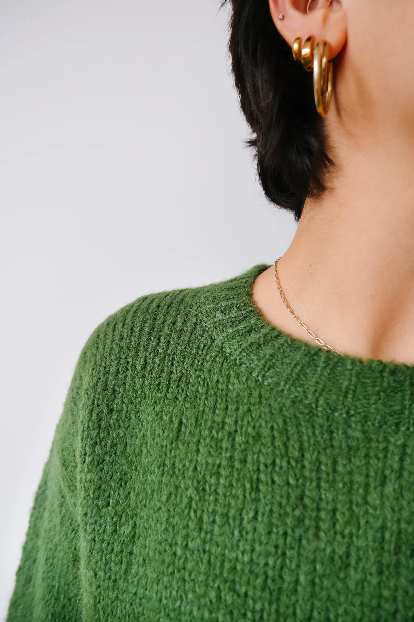 knit sweater - lora - spring green