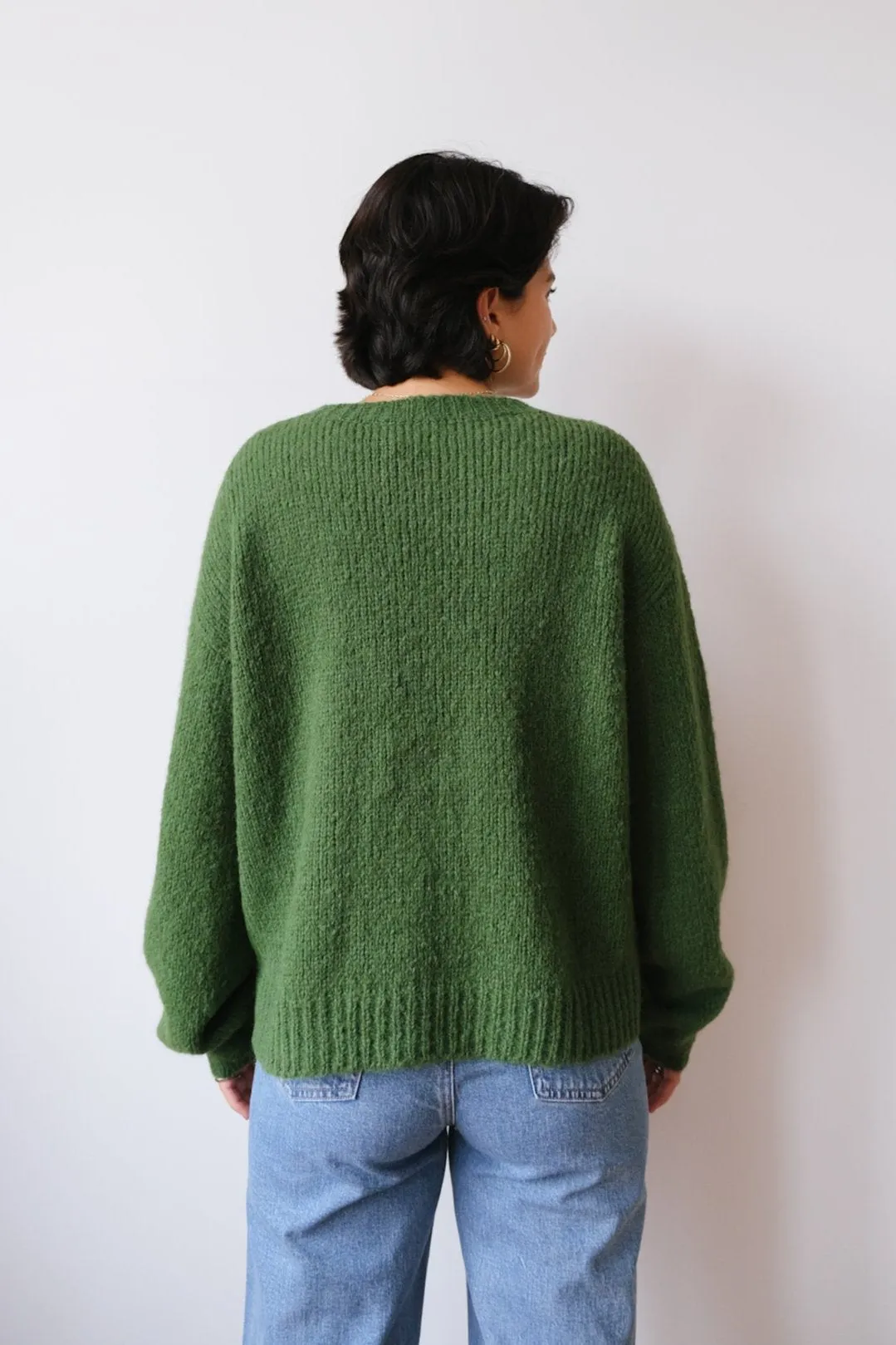 knit sweater - lora - spring green