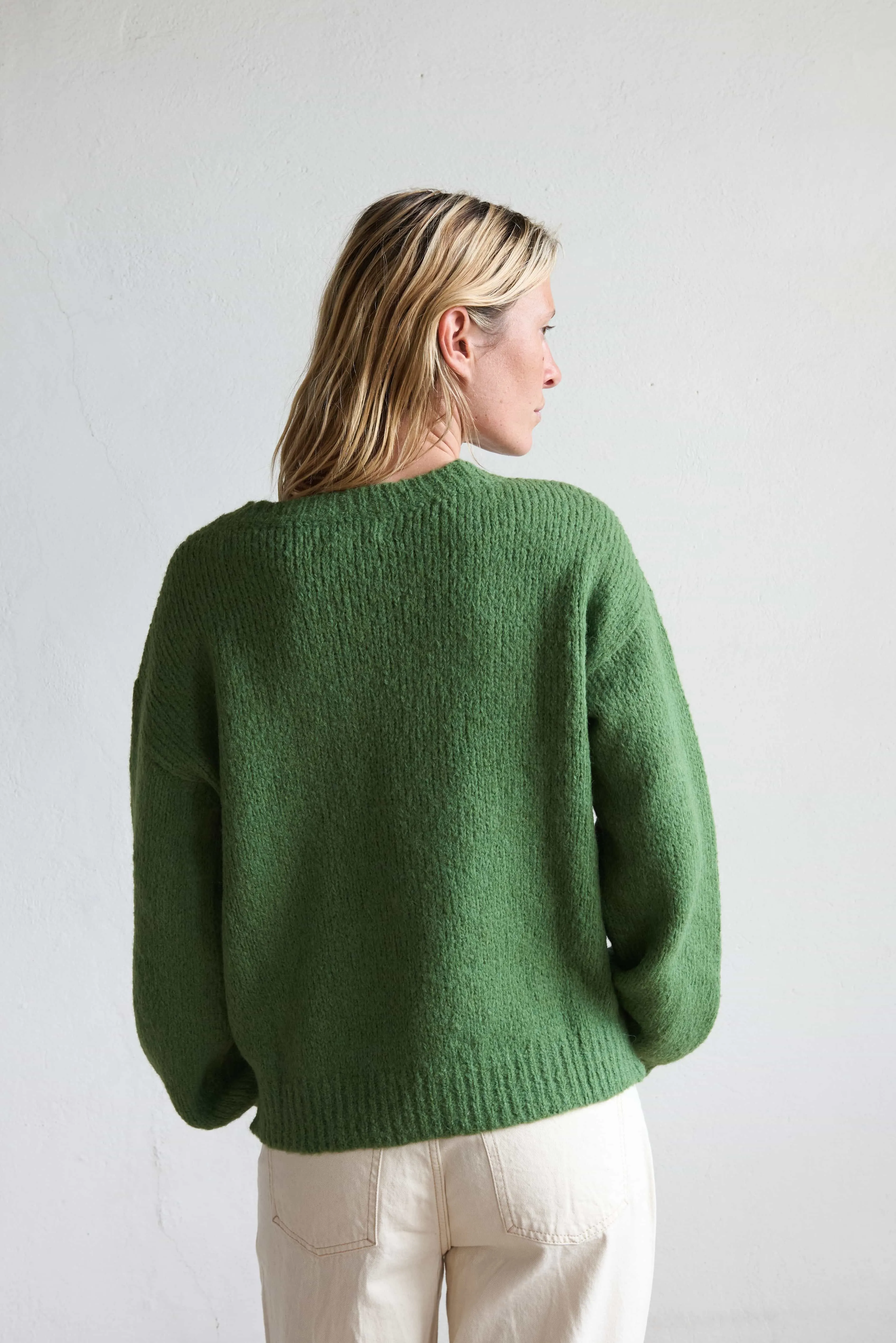 knit sweater - lora - spring green