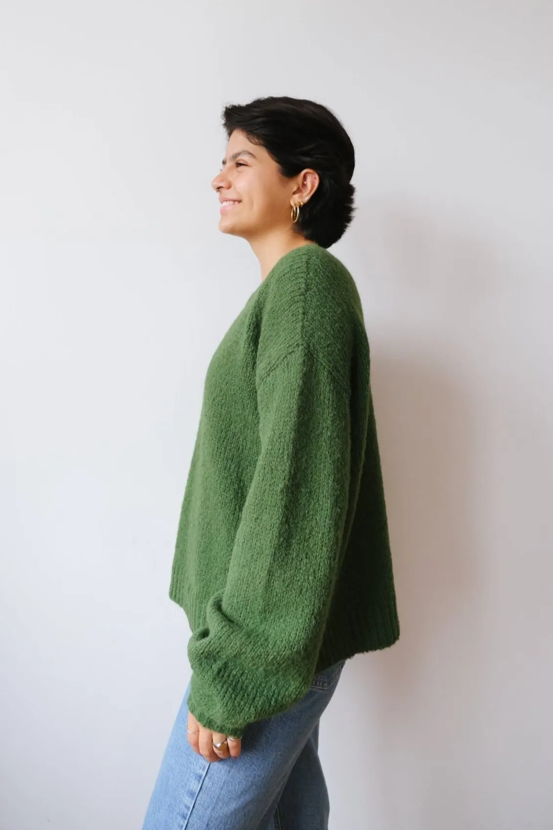 knit sweater - lora - spring green