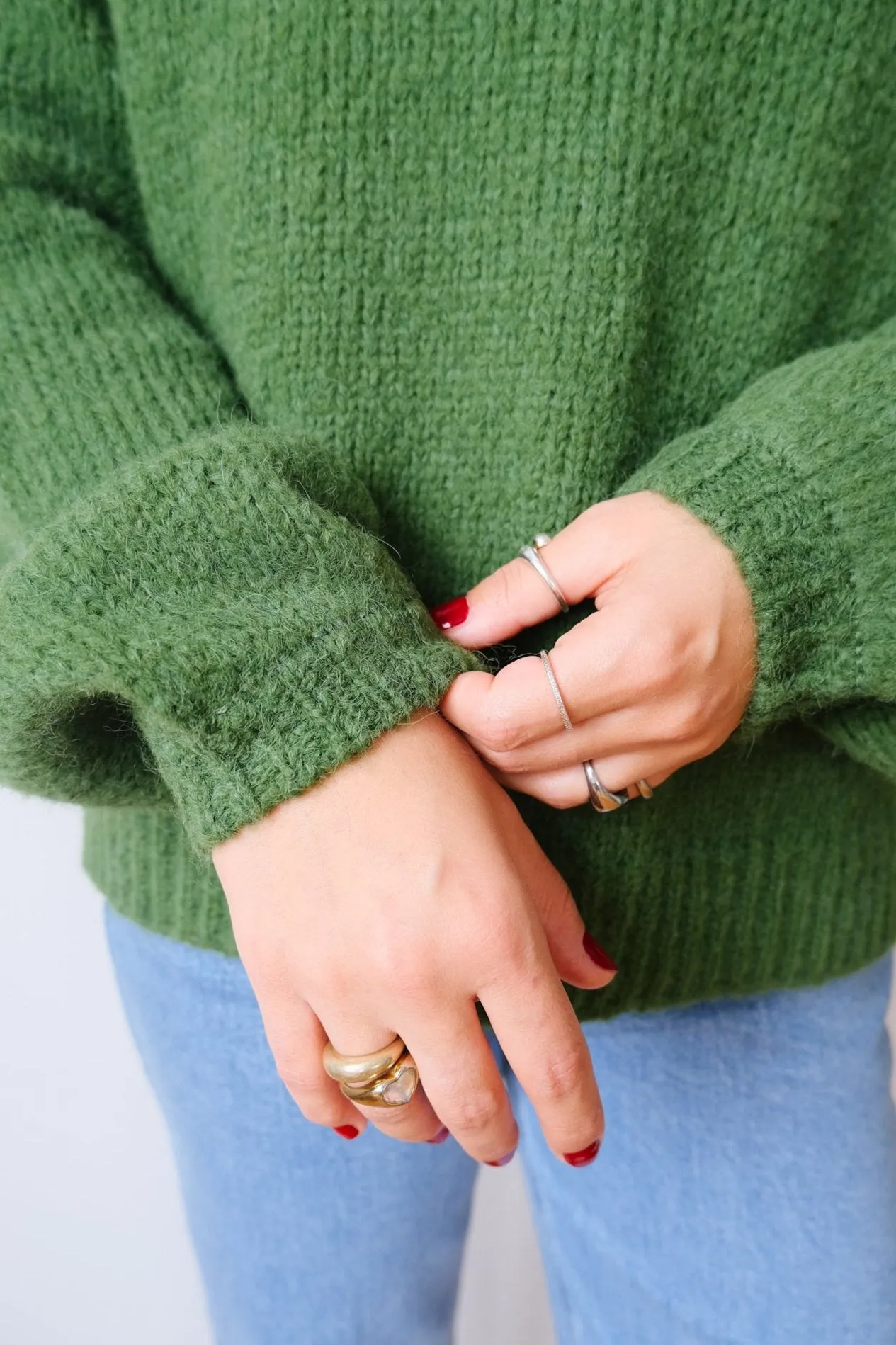 knit sweater - lora - spring green
